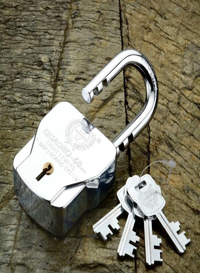 Harrison Padlocks/Square Padlock 68mm 8 Lever with 4 Keys QUADRO-5560 Pack of 1/ Padlock, Padlocks, Locks for Home, Locks for Main Door, gate Lock - Image 2